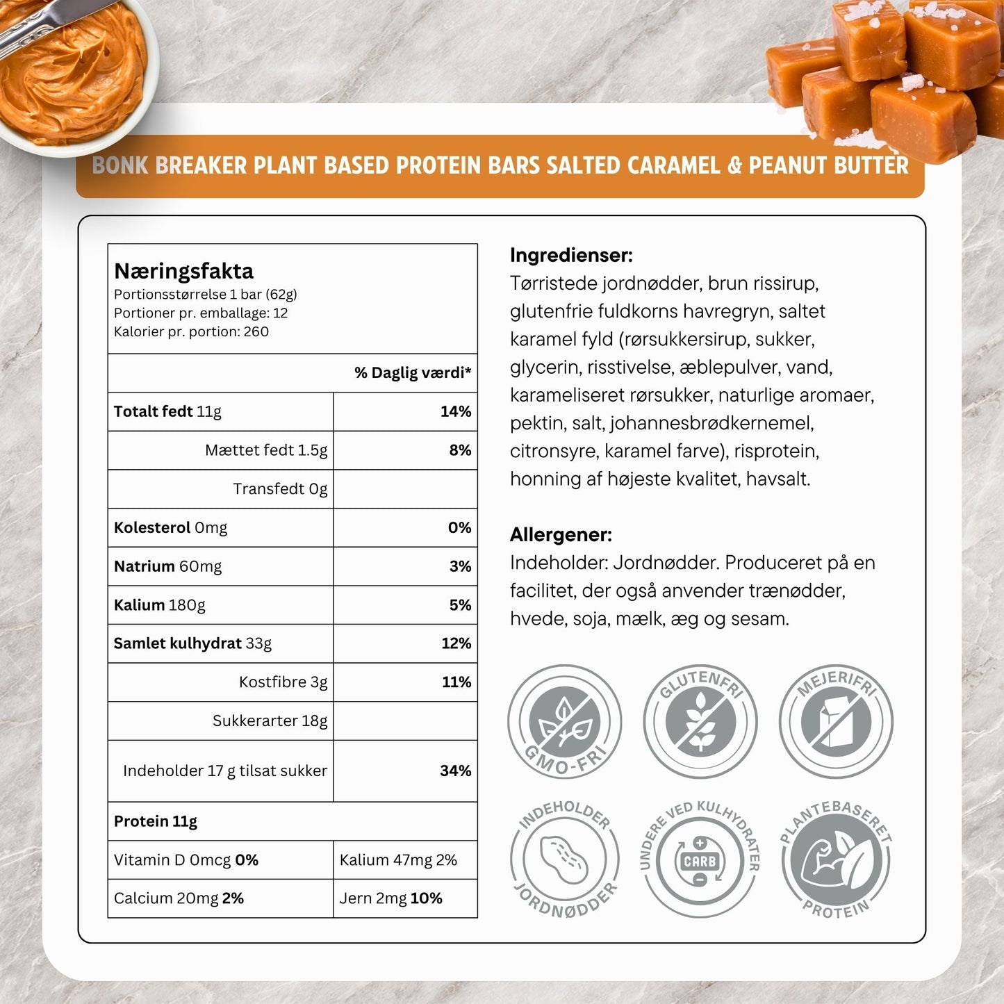 Bonk Breaker Proteinbar Salted Caramel & Peanut Butter (12x62g) DATOVARE