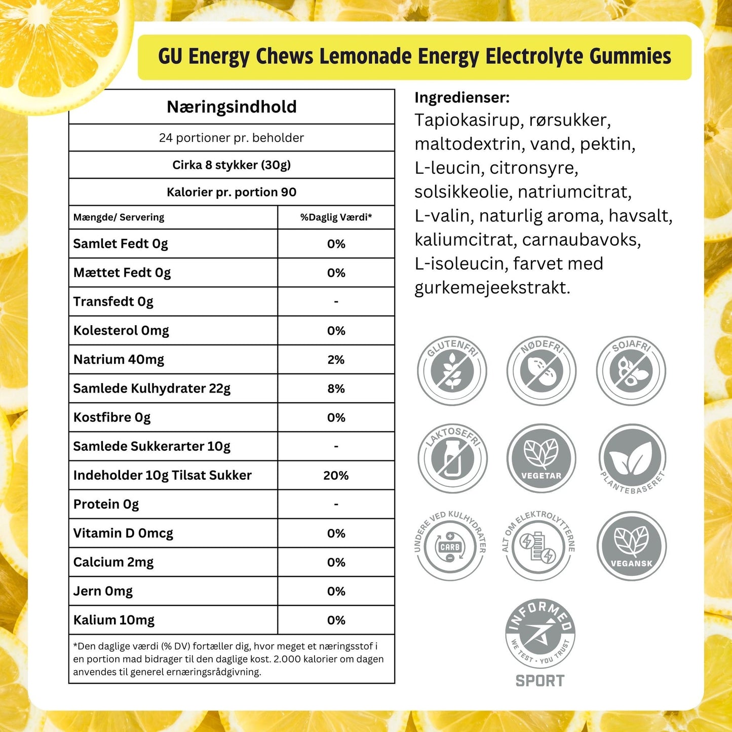GU Energy Chews Lemonade (60g)