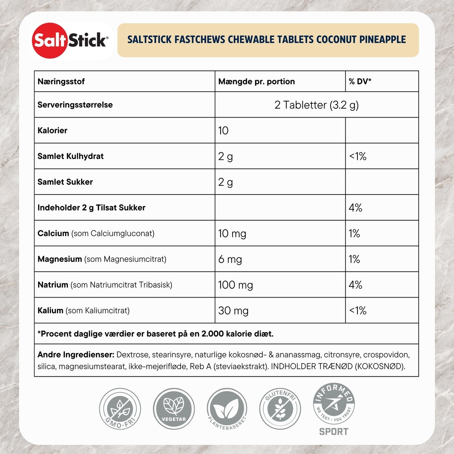 SaltStick Fastchews Coconut Pineapple (60 chews)