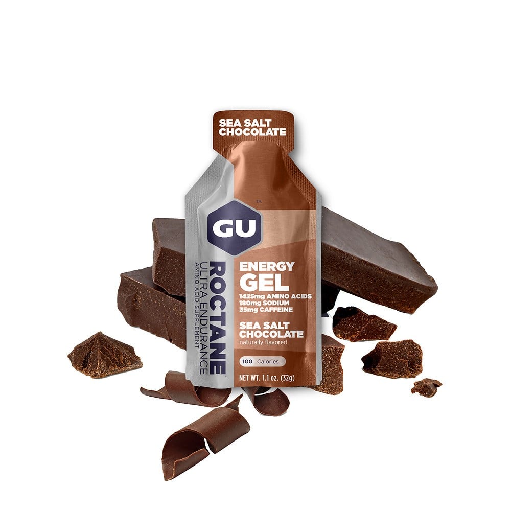 GU Energy Energigel Roctane Sea Salt Chocolate med koffein (24x32g) DATOVARE