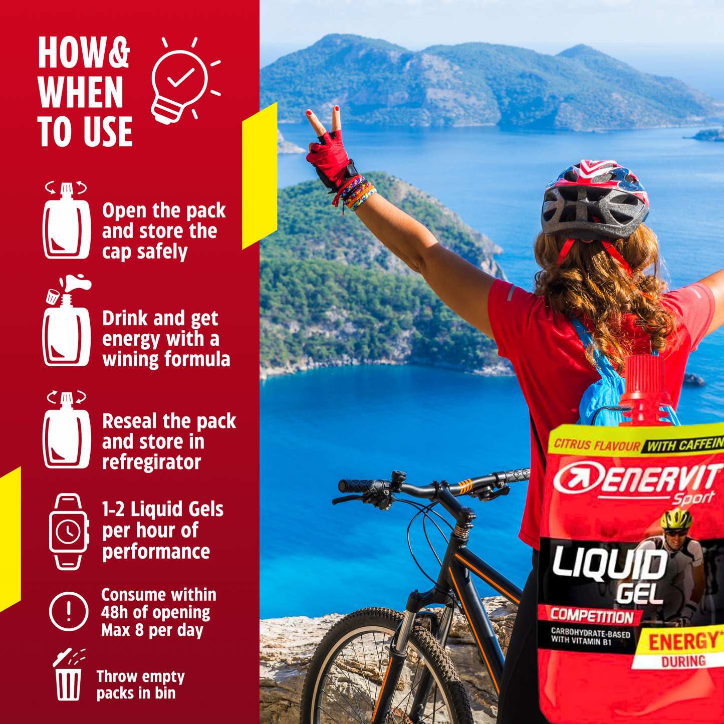Enervit Sport Liquid Gel Comp Citrus with Caffeine 60ml
