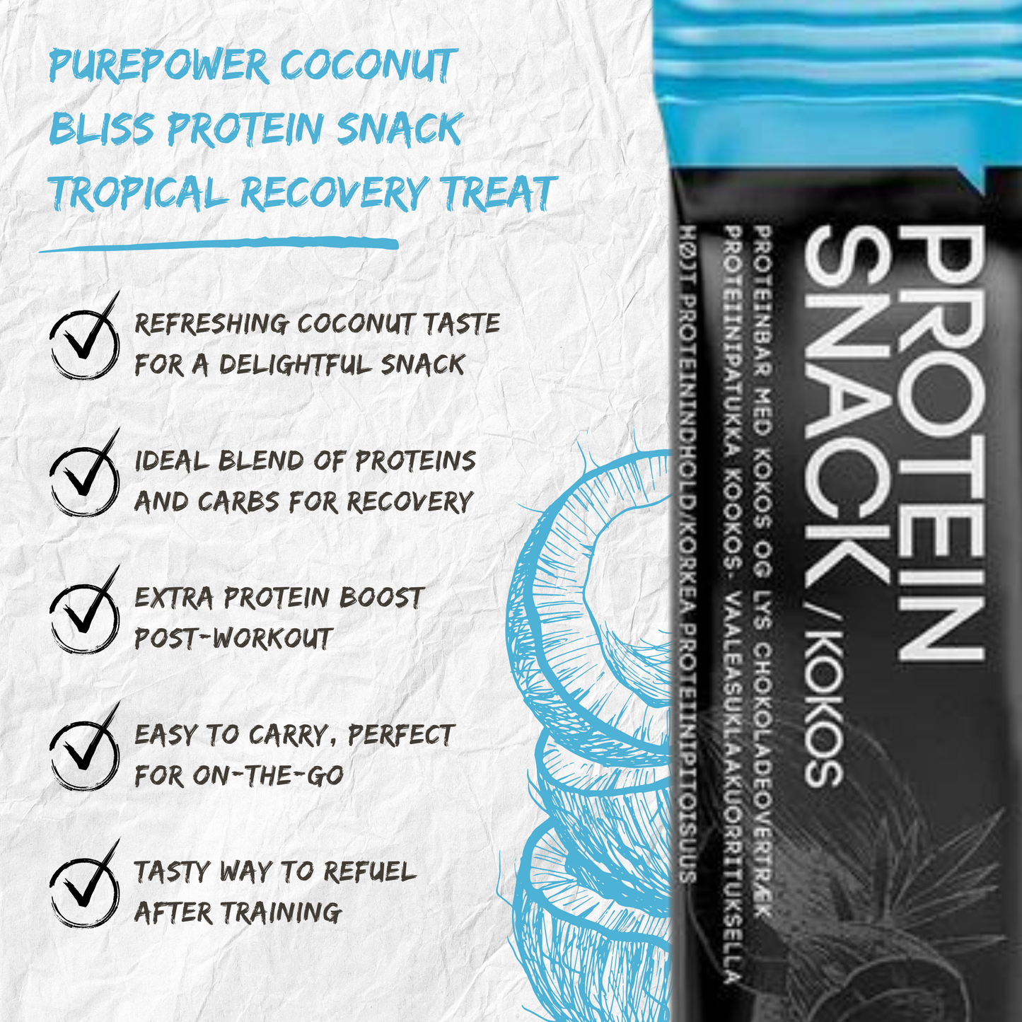 PurePower Proteinbar Coconut Chocolate coated (12x40g) DATOVARE