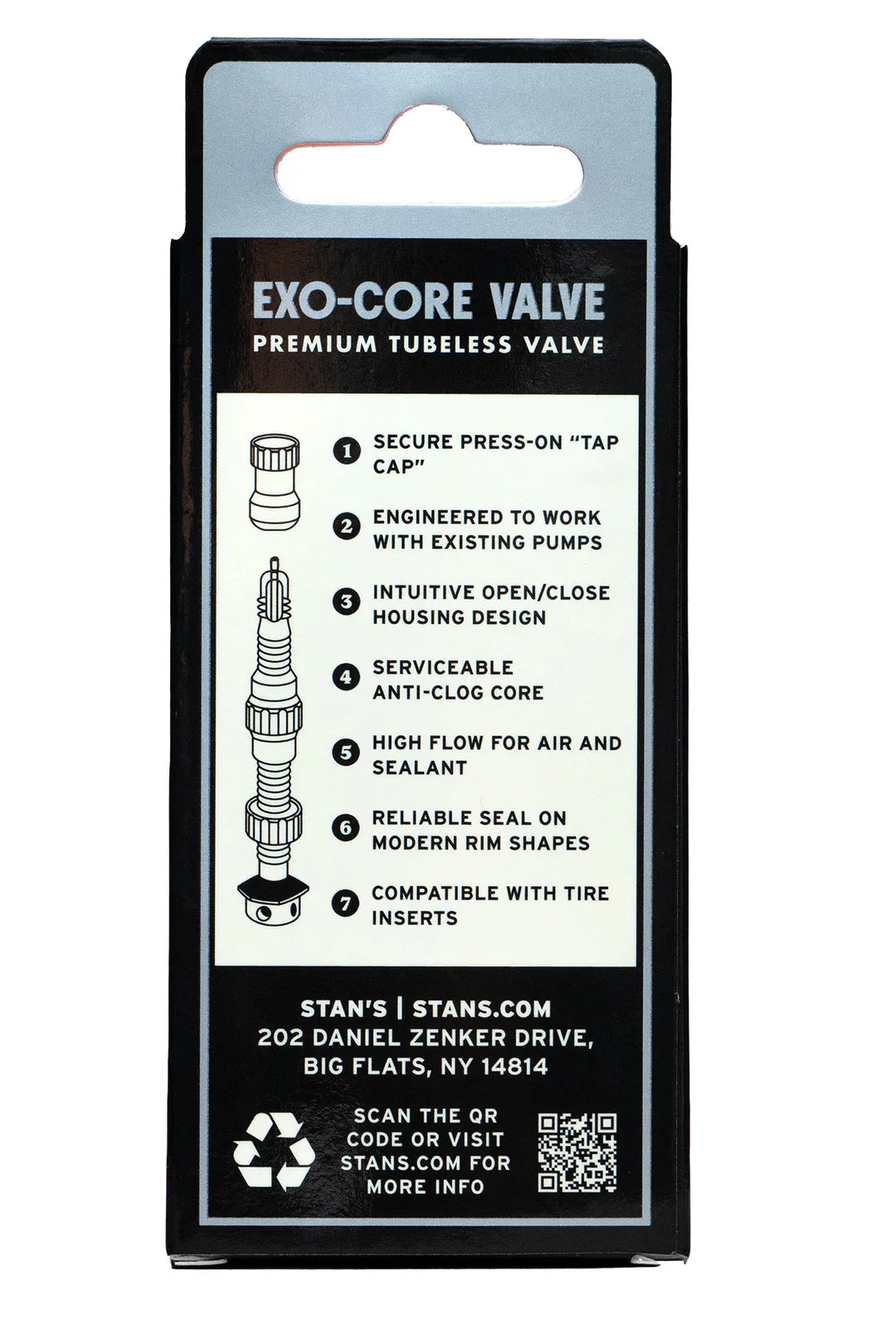 Stan's Tubeless ventilsæt Exo-Core Medium (Black)
