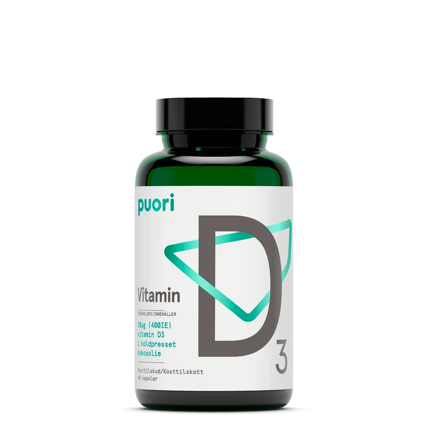 Puori Vitamin D3 D-Vitamin 400IE (60 kapsler)