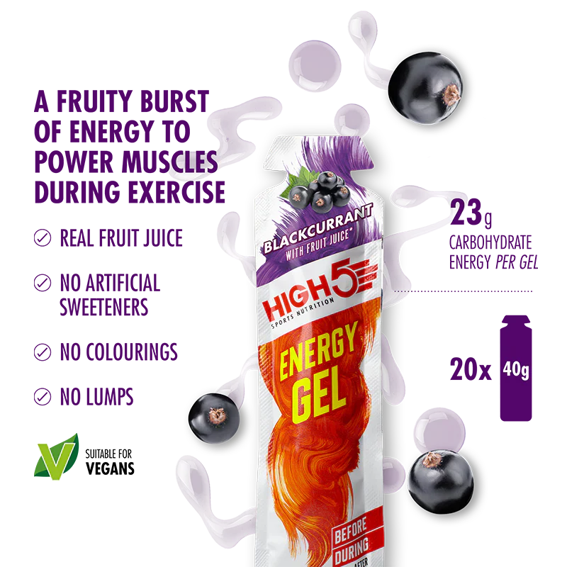 High5 Energigel Blackcurrant 40 g x 20 stk. DATOVARE