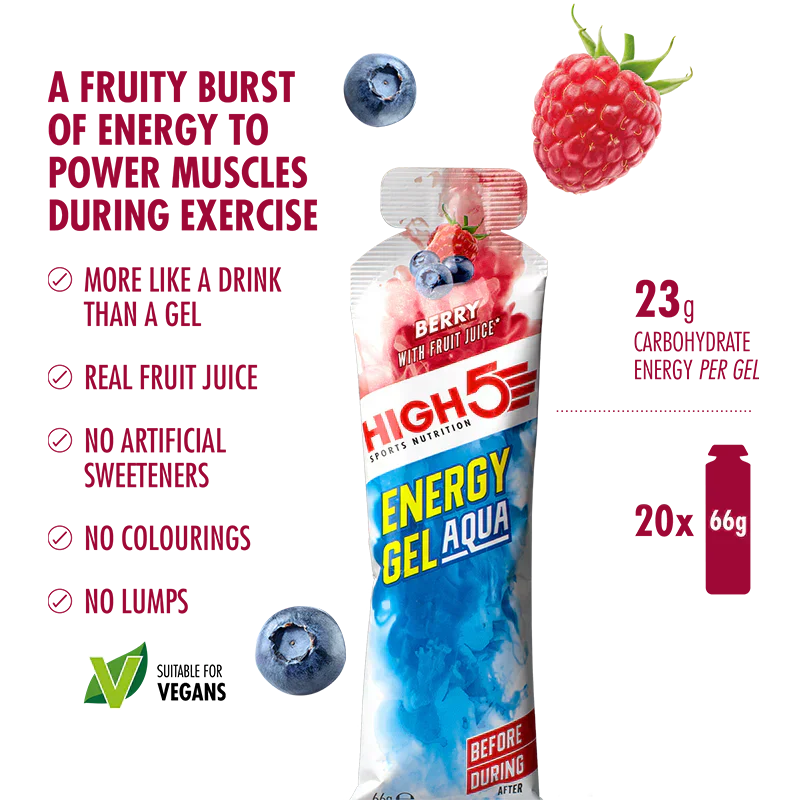 High5 Energigel Aqua Berry Datovarer (20x66g)
