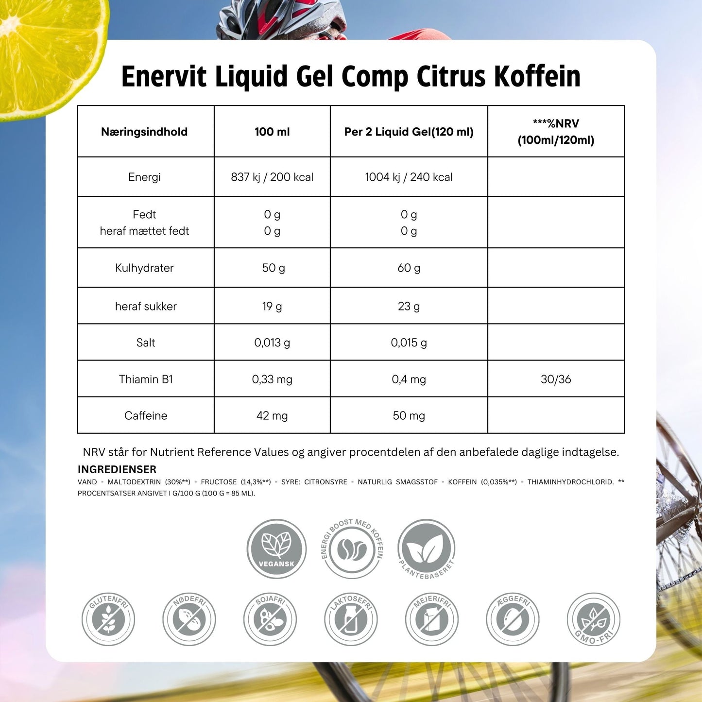 Enervit Sport Liquid Gel Comp Citrus with Caffeine 60ml