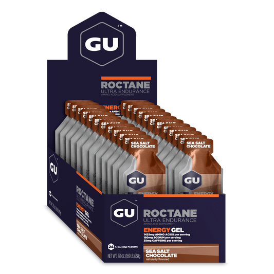 GU Energy Energigel Roctane Sea Salt Chocolate med koffein (24x32g) DATOVARE
