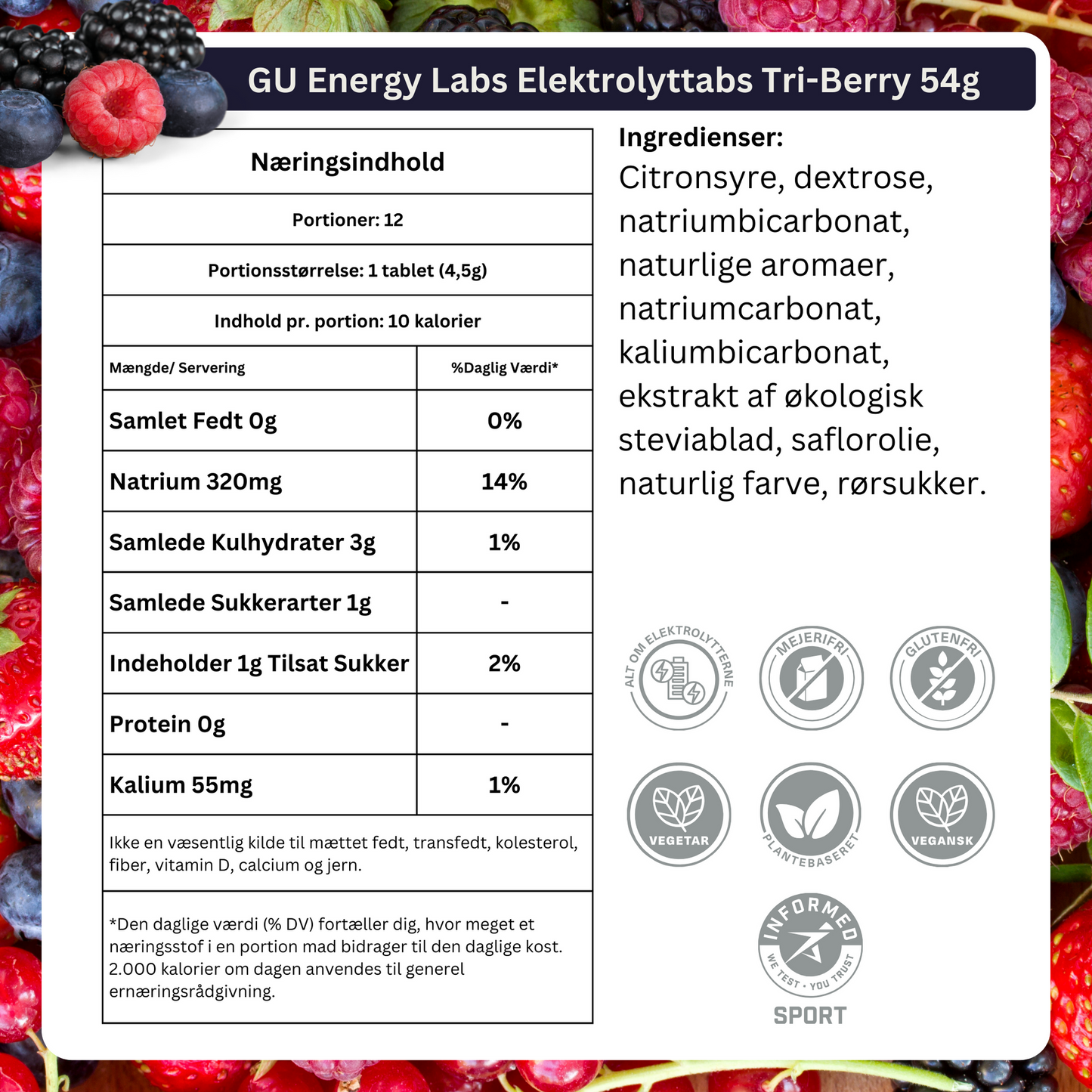 GU Energy Elektrolyttabs Tri-Berry (8x56g) DATOVARE