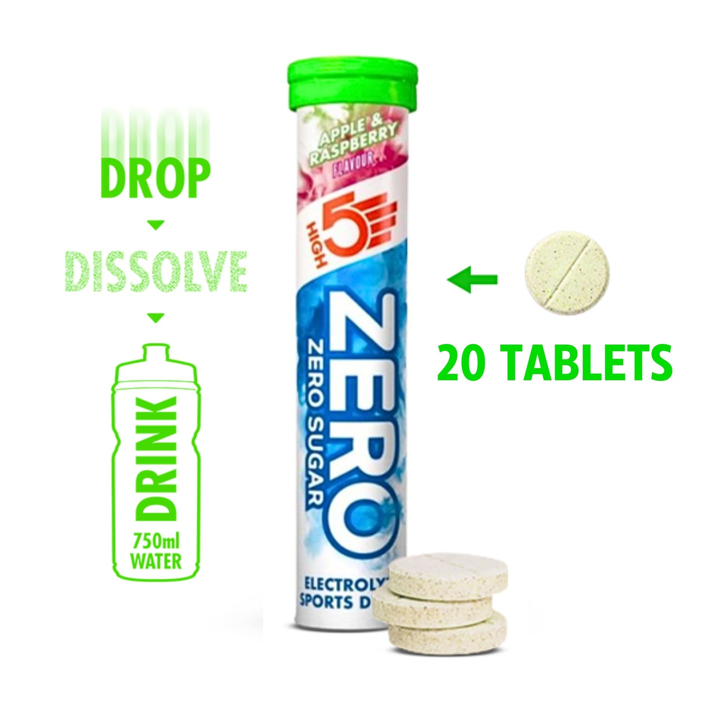 High5 Elektrolyttabs ZERO Apple & Raspberry (8x20 tabs)