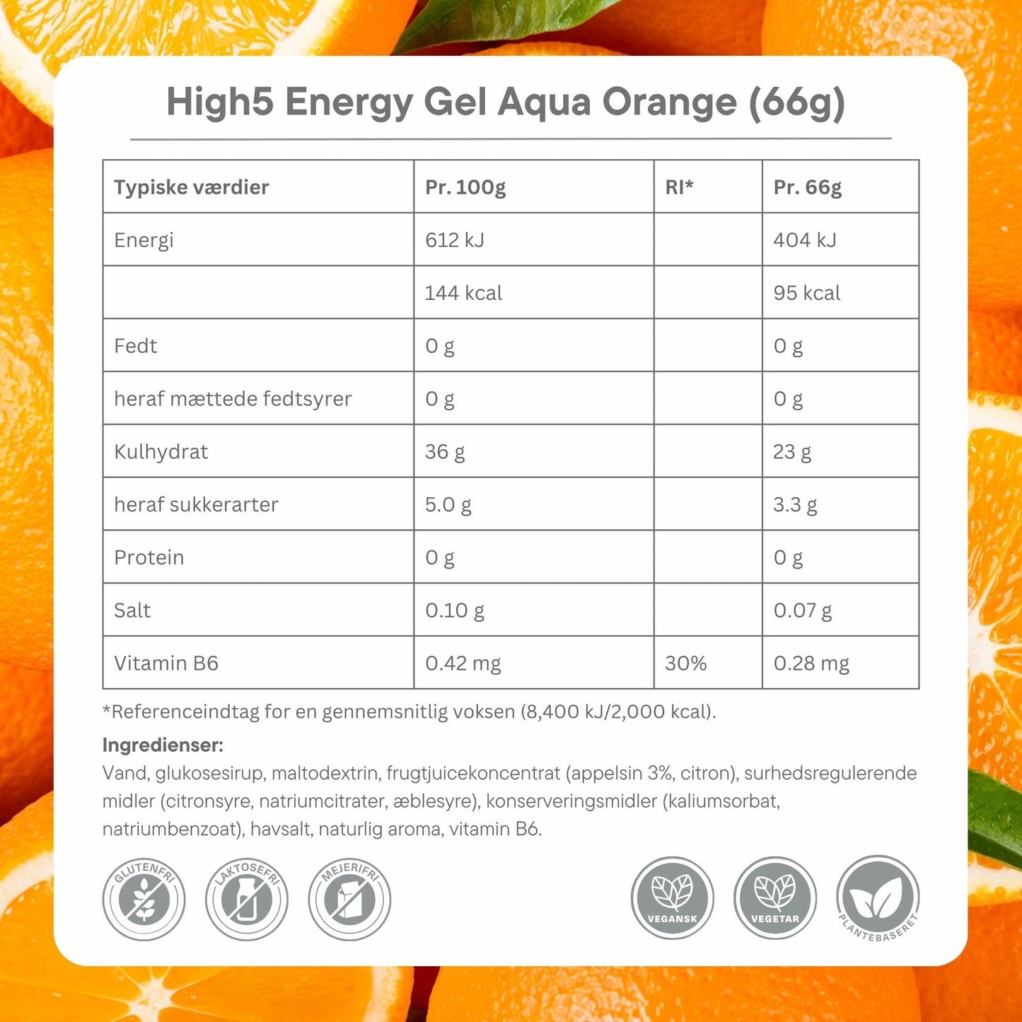 High5 Energigel Aqua Orange 20x66 g