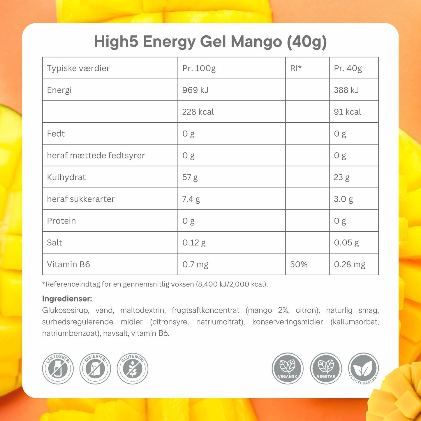 High5 Energigel Mango 40 g x 20 stk. DATOVARE