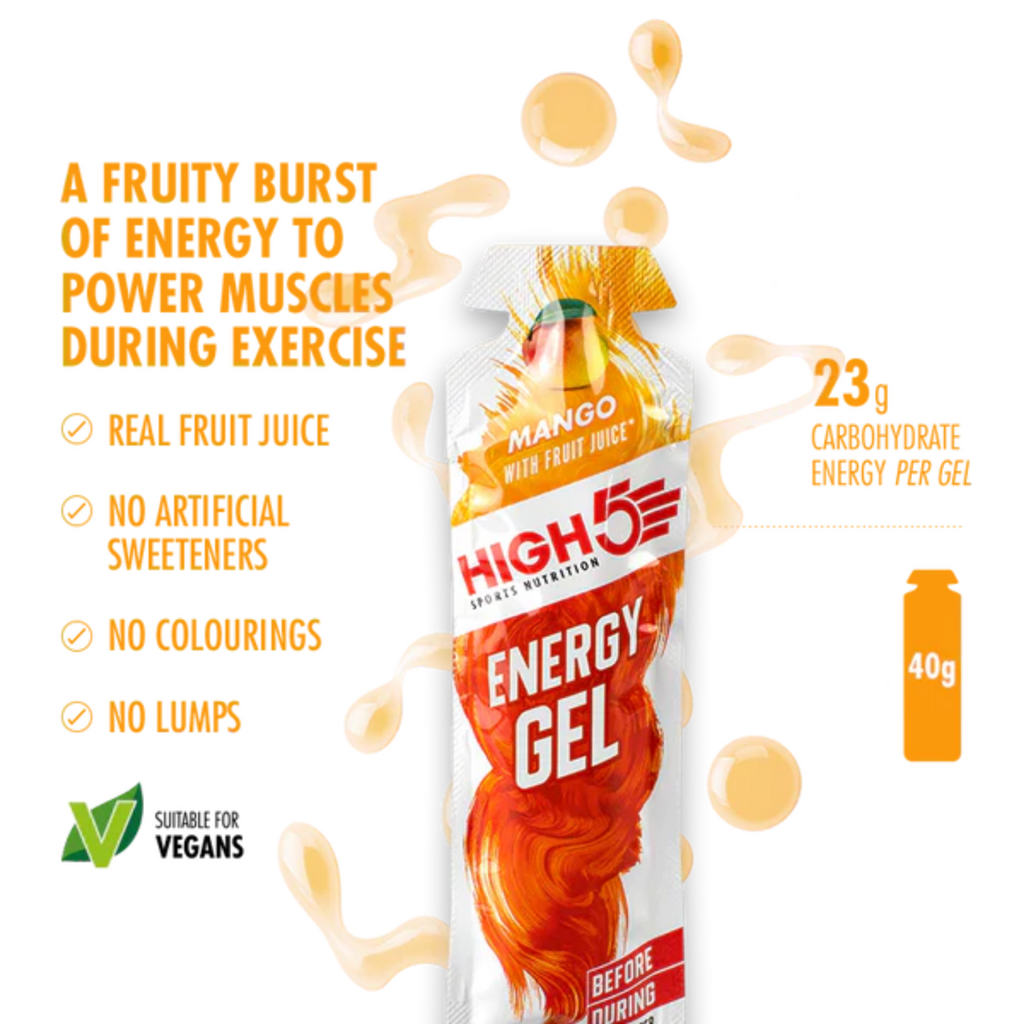 High5 Energigel Mango 40 g x 20 stk. DATOVARE