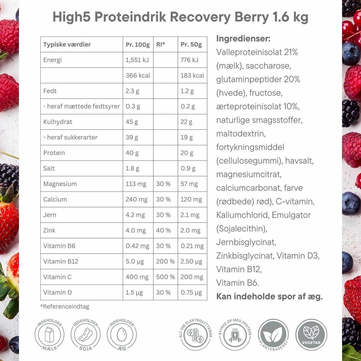 High5 Proteindrik Recovery Strawberry MIlkshake 1.6 kg
