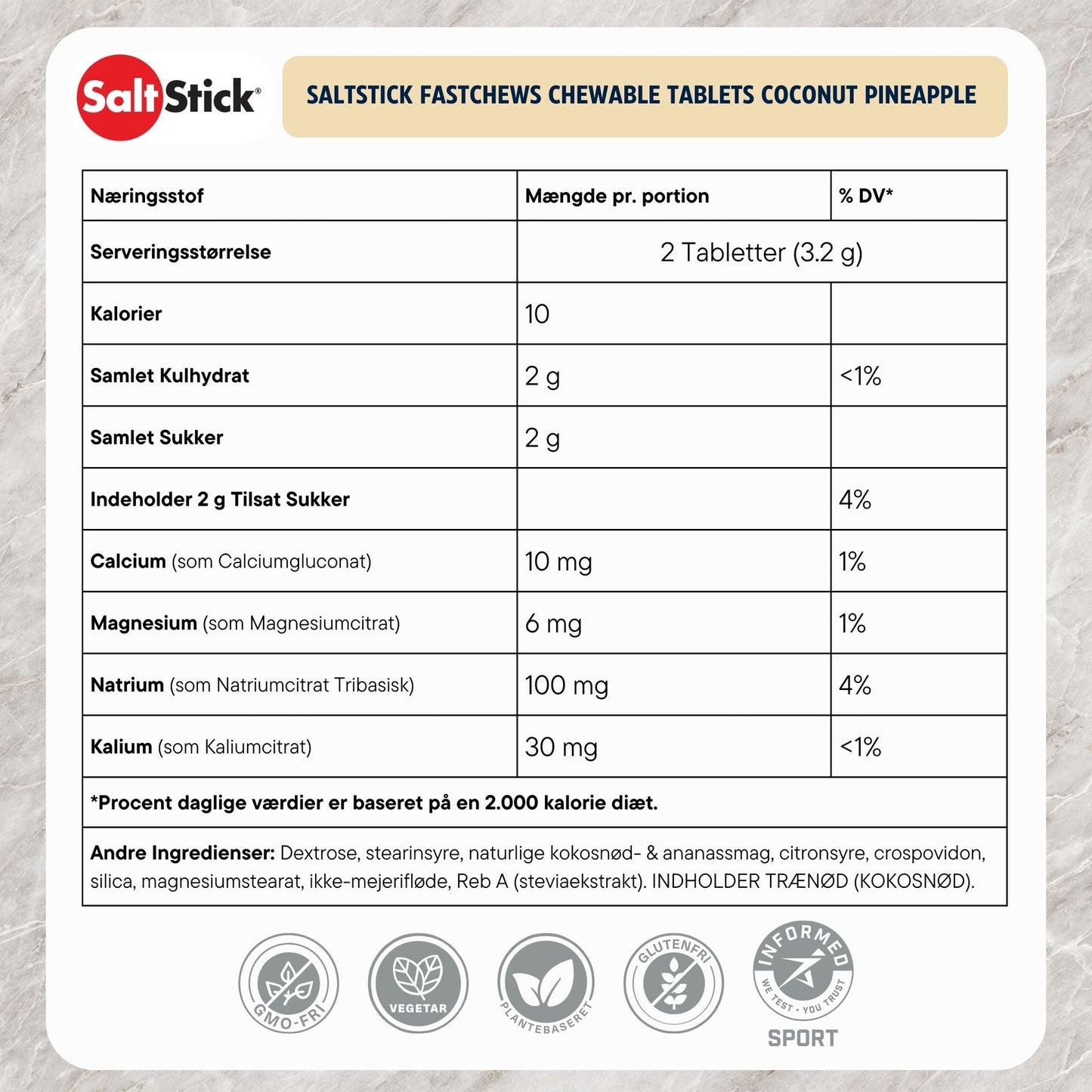 SaltStick Fastchews Coconut Pineapple (60 chews)