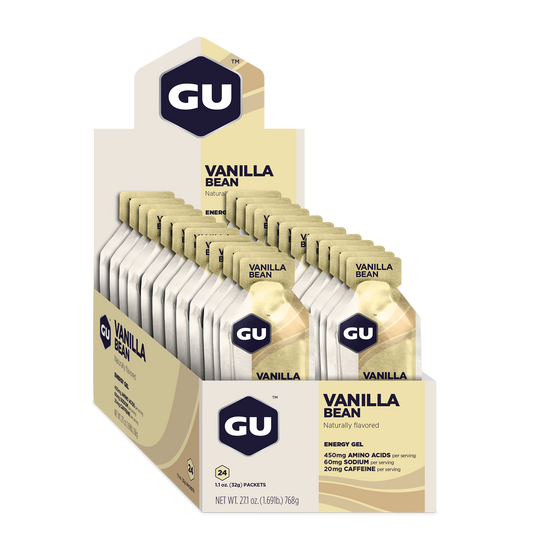 GU Energy Energigel Vanilla Bean med koffein (24 x 32g)