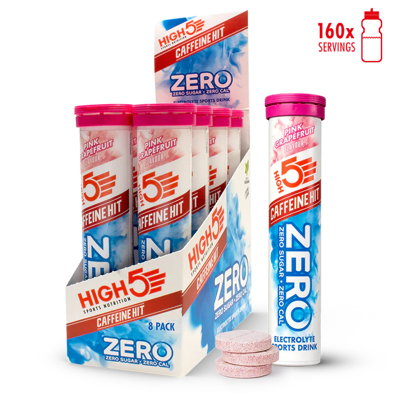 High5 Elektrolyttabs ZERO Pink Grapefruit Caff  10x 8-PACK = 80 TUBES TOTAL Datovare kasse