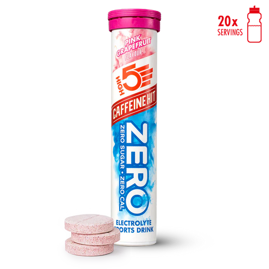 High5 Elektrolyttabs ZERO Pink Grapefruit Caffeine Hit (20 tabs) DATOVARE