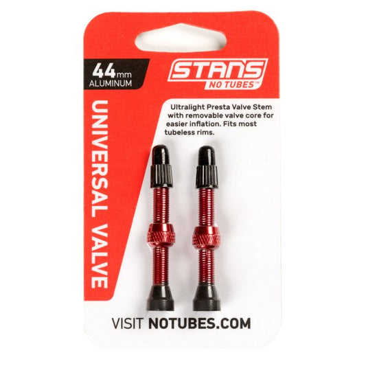 Stan's Tubeless ventilsæt ALU presta 44 mm (Red)
