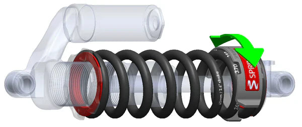 Sprindex fjeder 65mm stroke/140mm 8.8mm(dia)wire/610-700min.rate