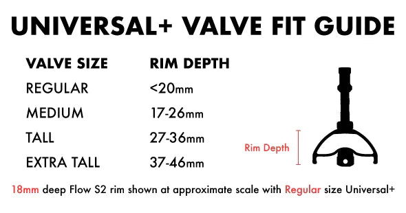 Stan's Tubeless ventilsæt Universal+ Tall (Black)
